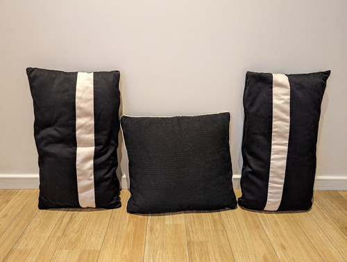 3 Almohadones Decorativos Negro Y Blanco