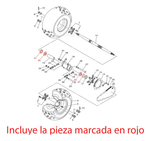 Kit Rulemanes Y Retenes Rueda Trasero Cuariciclo Warrior 350