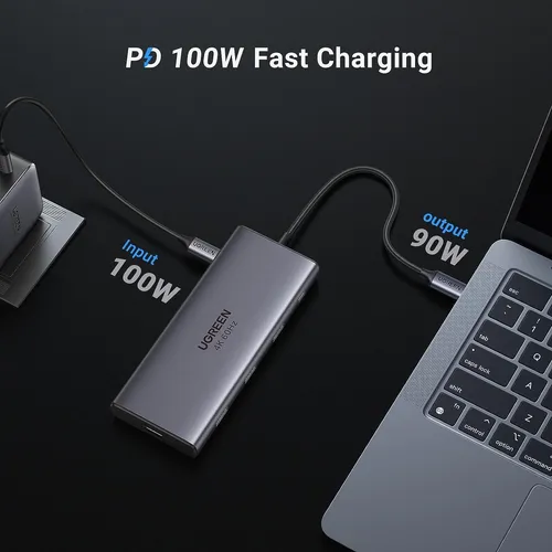 Hub Usb-c - 9 En 1 - 3 Usb 1 Usb-c Pd- Hdmi 4k60hz Red Sd