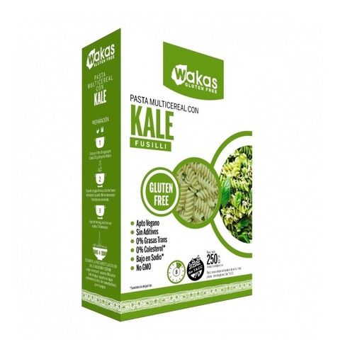 Oferta! Pasta Multicereal Wakas Kale 250g Fusilli Sin Tacc