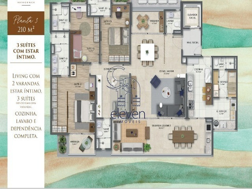 Imagem 15 de 20 de Apartamento Residencial Para Venda Morro Ipiranga Residence Barra, Salvador 4 Dormitórios Sendo 4 Suítes, 2 Salas, 5 Banheiros, 3 Vagas 210,00 M² Útil - Ag010 - 69917529