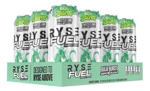 Ryse Fuel Energy Drink 16 Oz 12 Pack Baja Burst