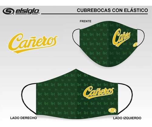 Paquete 5 Cubrebocas Cañeros Elástico