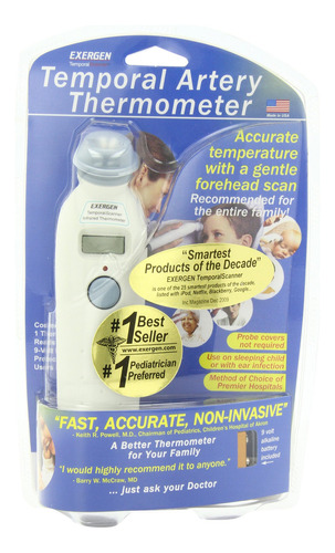 Exergen Comfort Escáner Temporal Thermometer-1 cada Color Red