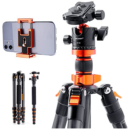 K&f Concept 68  Carbon Fiber Camera TriPod,compact Tripods W