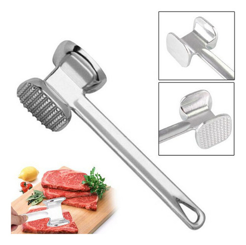 Mazo De Aluminio De Dos Lados, 19,5 Cm, Para Carne, Ternera,