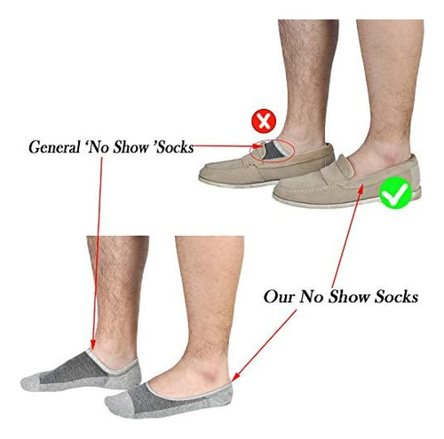 Jormatt 6 Pares Hombres Mujeres Genuino No Show Calcetines C