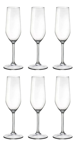 Set 6 Copas Flute Montepulciano Valley De 195ml Hausmann Col Transparente