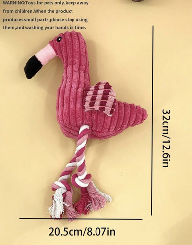 Juguete Para Perro, Flamingo Peluche Con Cuerda Para Morder