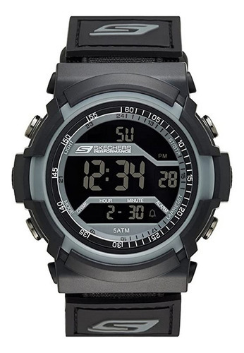 Skechers - Reloj Deportivo Sr1033 Para Hombre Color de la correa Negro