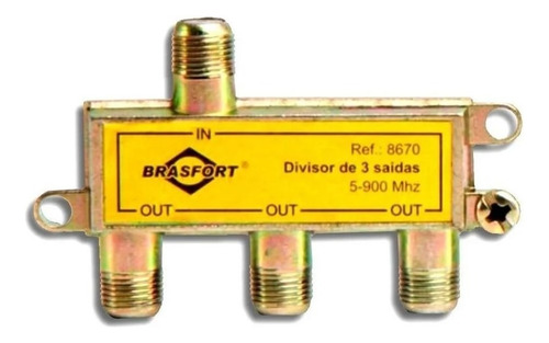 Divisor De Sinal De Antena Blindado 3 Saídas 8670 Brasfort