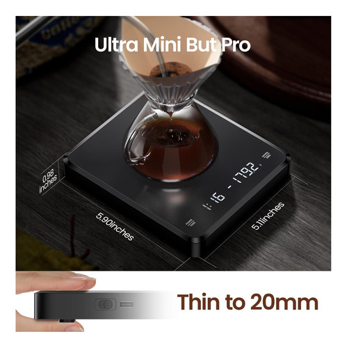 Escala De Café Mini Recargable Con Temporizador, Escala De |