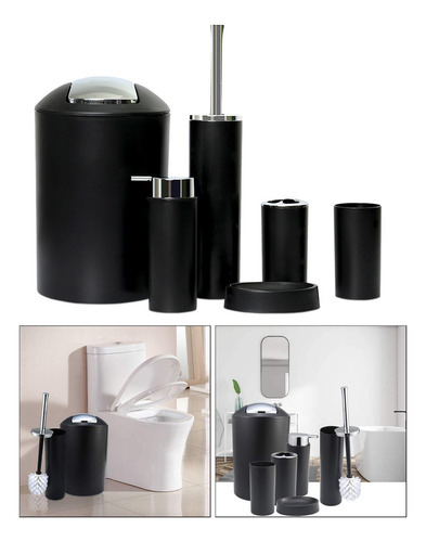 Mostrador De Inodoro Doméstico Simple Canasta Moderna Negro.
