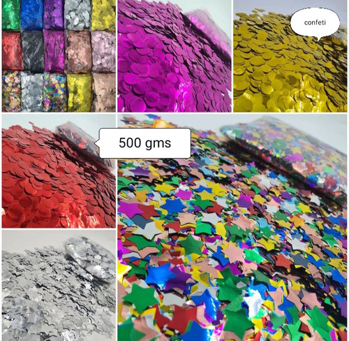 Confeti Para Globos Paquete 500 Gramos Colores 