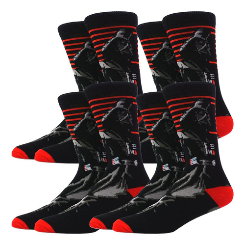 Calcetines De Star Wars, Mxckw-004, 4 Pares, 6.5-10.5us, Dar