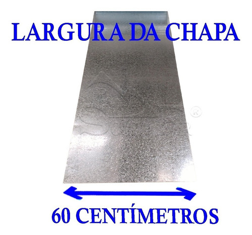 Chapa Folha Lisa Galvanizada Ou Lata Zincada 60 Centímetros X 10 Metros Para Calha Rufos Tampa Fechamento E Painel