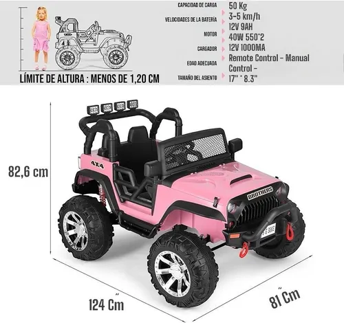 Jeep montable electrico para niñas sale