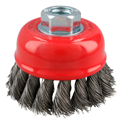 Carda Copa Trenzada De Acero 3 X 0.35 Mm Con Rosca M14