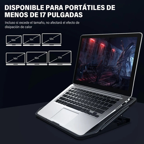 Base De Enfriamiento Para Portátiles De 15,6 Pulgadas Con 6