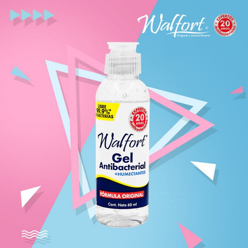Gel Antibacterial Desinfectante Walfort 60 Ml -5 Pz