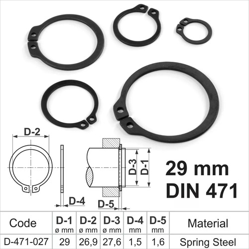 Retenedor Externo Acero Din-471 27mm 26.9mm X 1.5mm