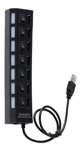 Hub 7 Puertos Usb 2.0 Con Teclas De Corte Individuales