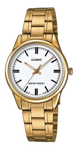 Reloj Casio Ltp-v005g-7a Para Dama Dorado 