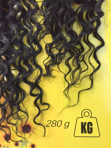 Cabelo Orgânico Cacheado 65cm 300 Gramas 8 Telas ( Informe a cor desejada  por mensagem apos a compra) - Espaço Linda