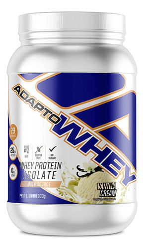 Whey Protein 3w Isolado Hidrolisado Concentrado 900g Adapto Sabor Baunilha
