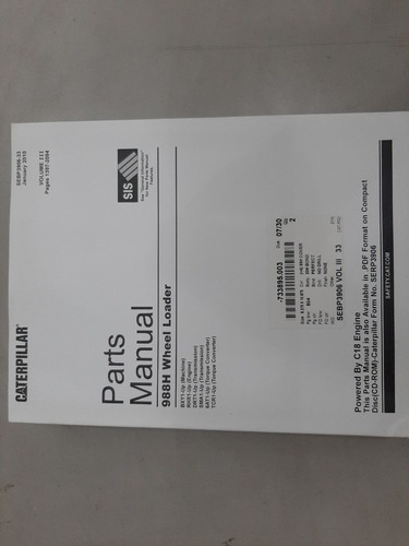 Manual Caterpillar 988h Wheel Loader Volumes 1,2 E 3