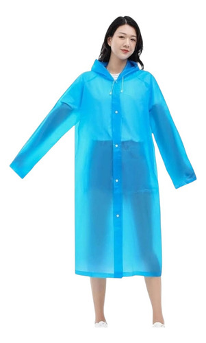 Impermeable De Lluvia Marca Eva Color Azul Claro 1 Pie