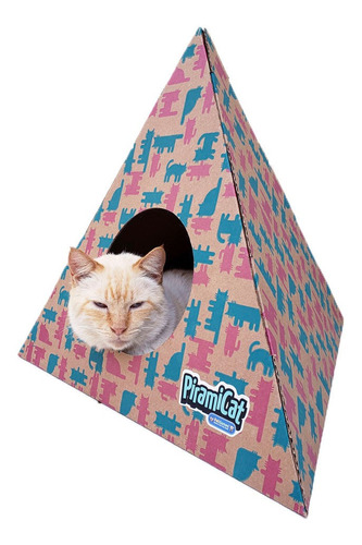 Imagem 1 de 2 de Toca Interativa P/ Gatos Pet Games Piramicat Rosa E Verde