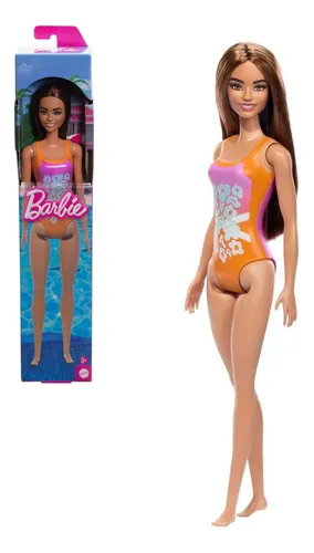 Barbie Fashion & Beauty Muñeca De Playa - Traje Naranjo