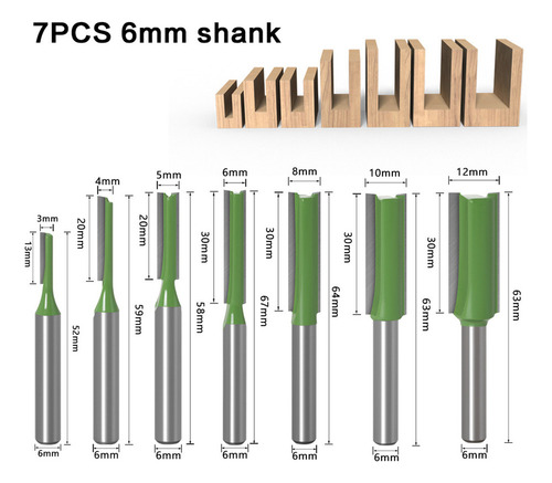 // Broca De Fresado Para Carpintería Router Bit, Para 3, 7