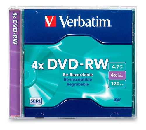 Dvd Rw 4x 4.7gb Caja Slim X 5u 120 Min Verbatim