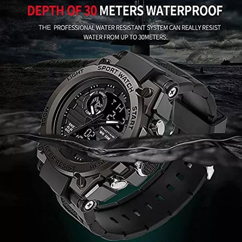 Reloj deportivo digital LED táctico militar resistente al agua Reloj para  Hombre