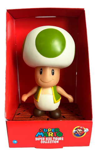 Boneco Toad Verde Articulado Brinquedo Super Mario Bros