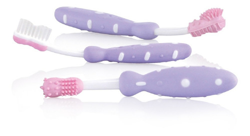 Set Kit 3 Cepillos Nuby P/ Dientes Bebe Hiegiene Bucal