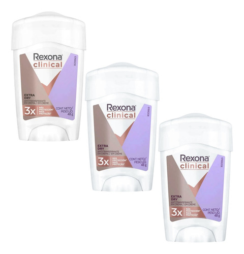 Kit C/03 Des Stick Rexona Clinical Women Extra Dry 48g