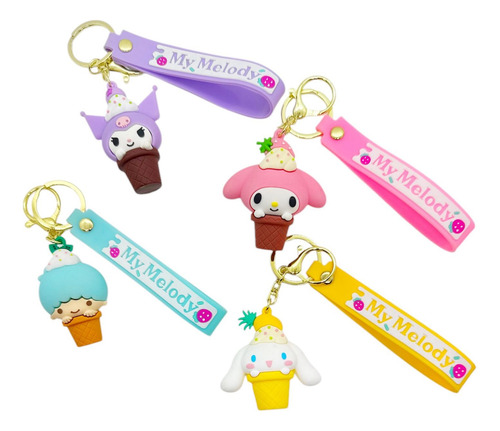Llavero Sanrio Serie Cucurucho Heladito Barquilla Silicona