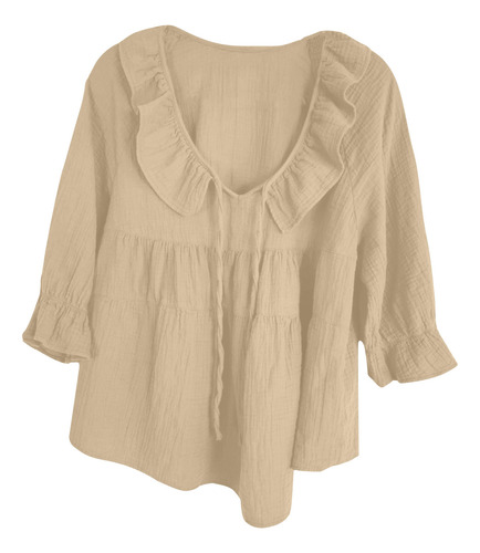 Camiseta P De Manga Corta Con Cuello En V Para Mujer, Casual