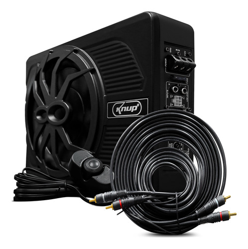 Kit Caixa De Som Amplificador Subwoofer 10' Cabo Rca 5 Metro