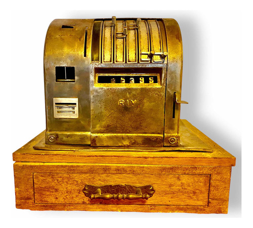 Hermosa Caja Registradora Muy Antigua Marca R I V (Usado)