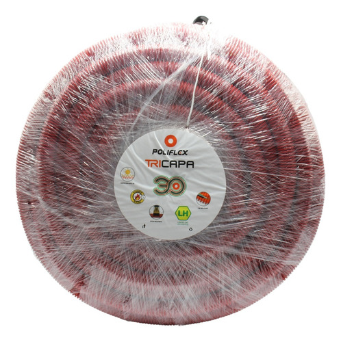 Rollo Poliflex Rojo Tricapa 1 Pulgada Con 100 Mts Con Guía