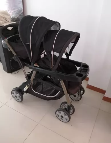  Graco DuoGlider - Cochecito doble ligero con asiento tándem,  Glacier : Bebés