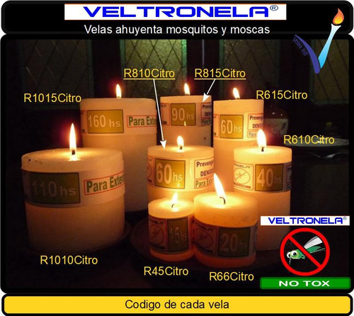 Imagen 5 de 8 de R810citro - Pack 4 Vela Red Citronel 8x10cm 60h Envio Gratis