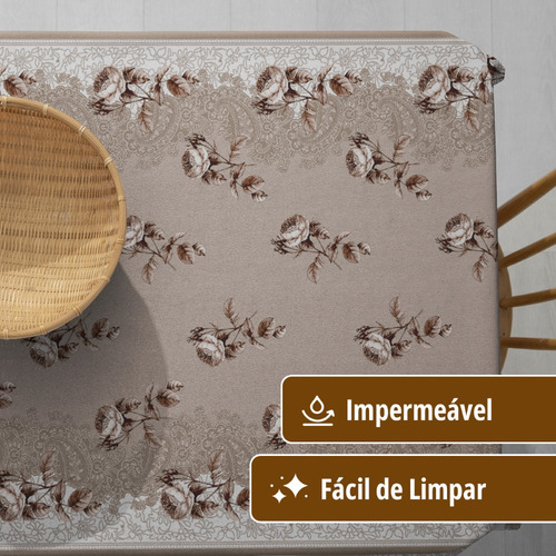Toalha Mesa Plástica Térmica Finesse 4 Lugar Redonda 1,38 Cor Estampada
