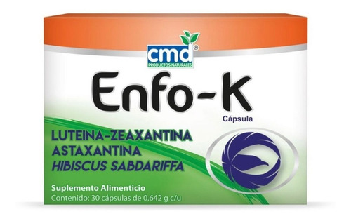 Imagen 1 de 3 de Enfo-k (luteina-zeaxantina-astaxantina) 30 Caps Oferta