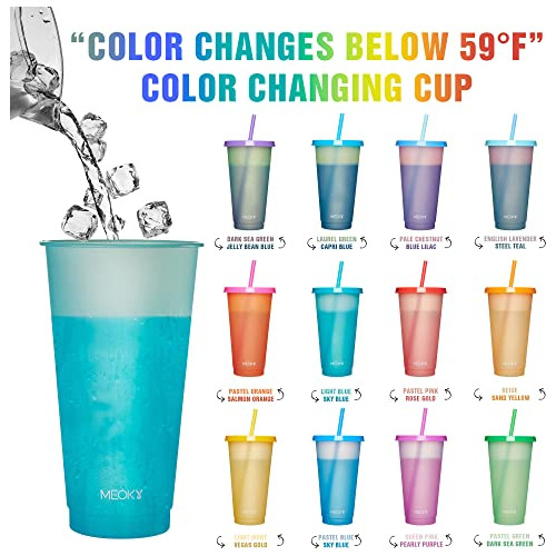 12pack Plastic Cups With Lids And Straws 24oz Reusable ...