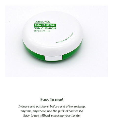 Maquillaje Sun Cushion Coreano De Cica / Control De Sebo_1pz